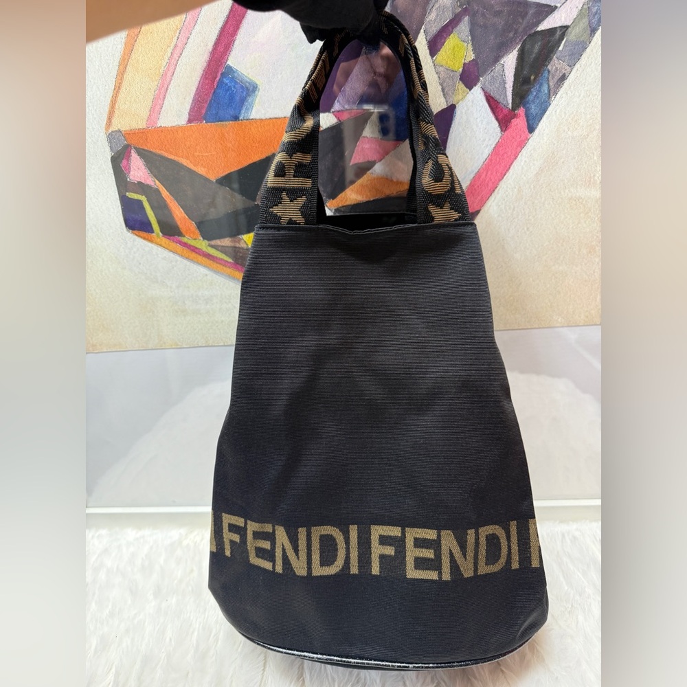 Fendi Black Tote with Gold Accents